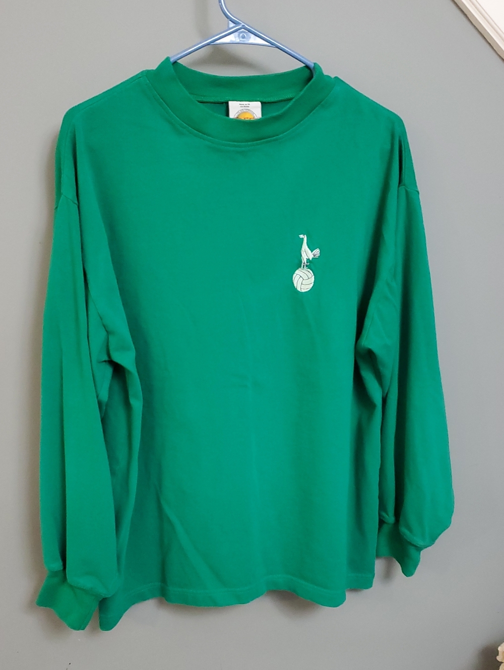 Mens Vintage TOFFS Green Team Sweater with Chest Emblem (sz L)